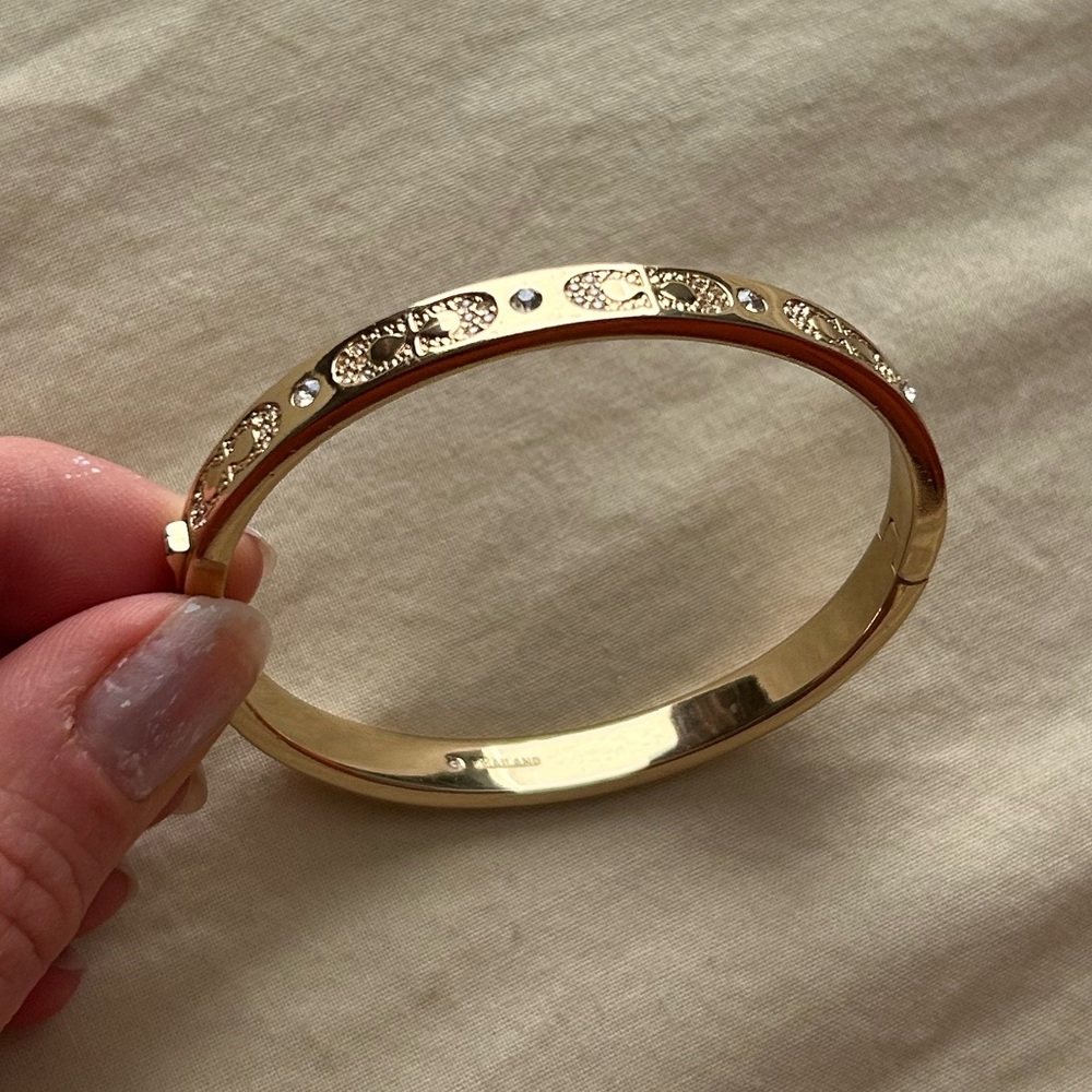 gold monogram gold clasp bangle